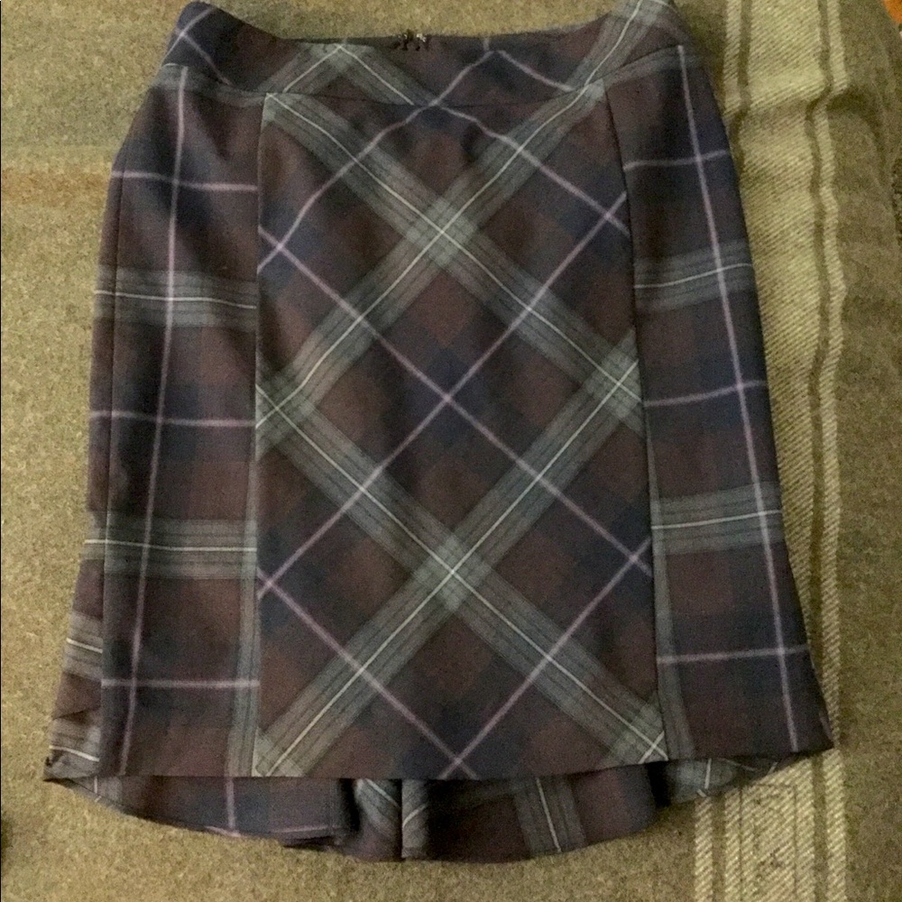 Purple tartan print skirt